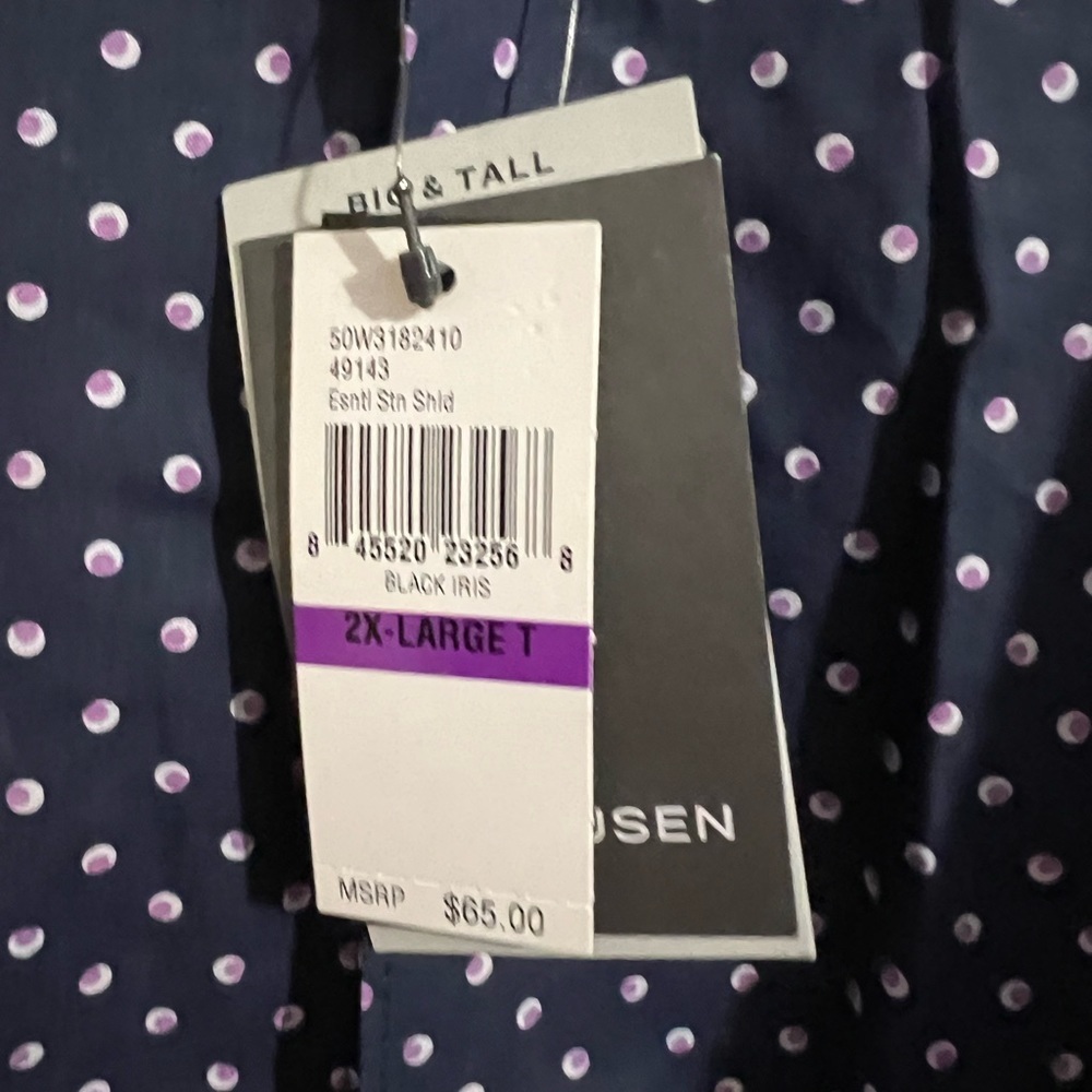 Van Heusen Polka Dot Dress Shirt Classic Cotton - Picture 7 of 10
